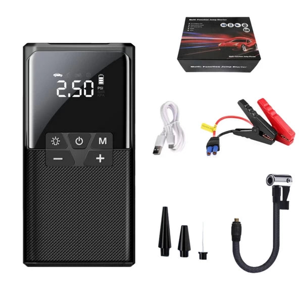 Portable Jump Starter with Air Pump, 1800A 12V Battery Booster (6.0L Gas & 3.0L Diesel), 150PSI Tire Inflator, 39800mAh Portable Charger